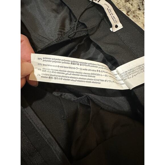 Zara Dress Jeans Size XS Black Straight Drawstring Waist W/Pockets RN 77302 - Picture 10 of 11